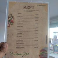 Menu at Vaishnav Deli in Kathmandu