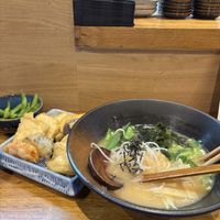 Ramen with tempura veg that was part of the meal at Hibiki in Liverpool