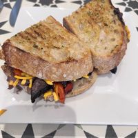 Mushrooms sandwich made vegan way   at Mojo Market in Buffalo