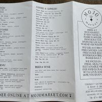 Menu  at Mojo Market in Buffalo