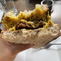 Vegan breakfast sandwich  at Mojo Market in Buffalo