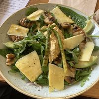 Asparagus mushroom walnut saladd  at Crudo in St Julians