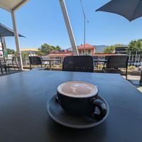 Coffee with a view at Cafe Corryong Brew in Corryong