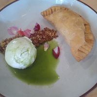 Apple empanada with ice cream at La Semilla in Atlanta