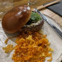 Shishito burger  at Kusaki - Pop-up in Los Angeles