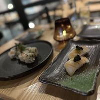 Philly roll and calamari nigiri  at Kusaki - Pop-up in Los Angeles