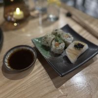 Philly roll and calamari nigiri  at Kusaki - Pop-up in Los Angeles