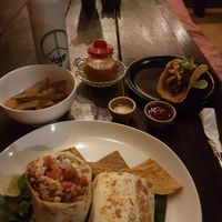 Vegan burrito, taco and wedgez at Cilantro Ubud in Ubud