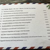 Menue  at Bagatelle in Cologne