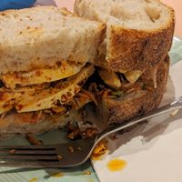 Tofu sandwich at Grain & Hearth in Faversham