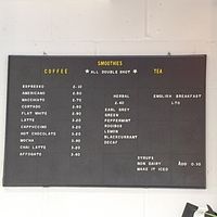 Drinks menu #Veganuary at Shop from Crisis in North London