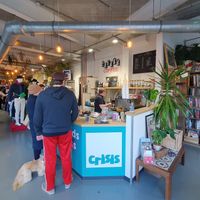 Coffee counter #Veganuary at Shop from Crisis in North London