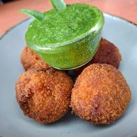 Baby jackfruit balls at The White Rabbit  in Ella