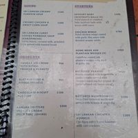 Menu at The White Rabbit  in Ella