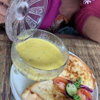 Pumpkin soup   at The White Rabbit  in Ella