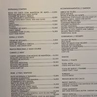 Menu with vegan section in bottom left corner  at Talhadas in Machico