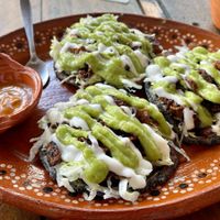 Sopes at Vegan Barrio in Cozumel