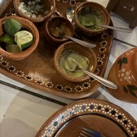 Fillings and sauces for Choriqueso  at Vegan Barrio in Cozumel