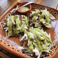 Sopes with bistec  at Vegan Barrio in Cozumel