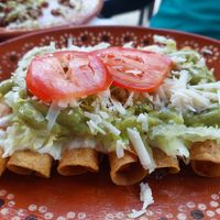 Tacos dorados at Vegan Barrio in Cozumel