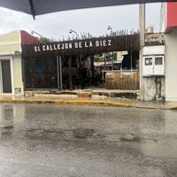 Vegan barrio is inside this food court area with a bar  at Vegan Barrio in Cozumel