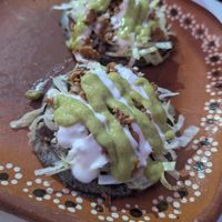Steak sopes at Vegan Barrio in Cozumel