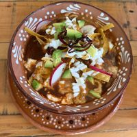 Sopa azteca at Vegan Barrio in Cozumel