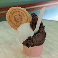 Chocolate cookie and coconut sorbets at Anita Gelato in Manly