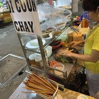 Owner making spring rolls   at Goi Cuon Chay - Food Stall in Ho Chi Minh City