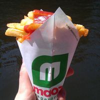Homemade belgian fries at Maoz - Leidsestraat in Amsterdam