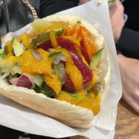 Humus falafel sandwich   at Maoz - Leidsestraat in Amsterdam