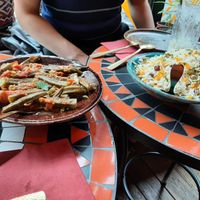 Okra and rice at Delrobah in Antwerpen
