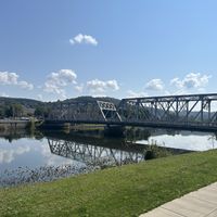 View from patio  at Dented Keg Brewing Company in Clearfield