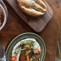 Grillede aubergine med afghansk brød  at Manto in Malmo