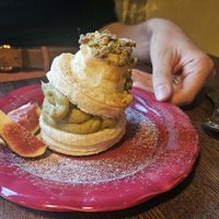 Pistachio cream dessertt  at Manto in Malmo