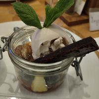 Vegan icecream with fruits at Opus Jazz Club in Budapest
