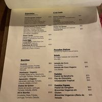 Menu  at Granito de Arroz in Mazunte