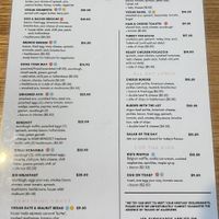 Vegan options on menu  at Mr Hubert's Cafe in Warragul