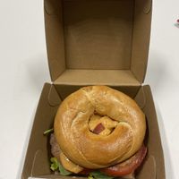 Vegan bagel   at Mr Hubert's Cafe in Warragul