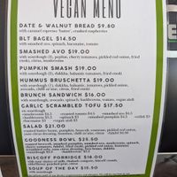New updated Vegan menu at Mr Hubert's Cafe in Warragul