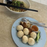 Veg Chicken Rice Ball und Veg mince Meat Mee  at Shui Xian Su Shi Yuan in Malacca