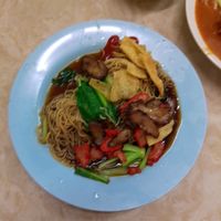 Veg Wanton Mee (wanton has no filling😂) at Shui Xian Su Shi Yuan in Malacca