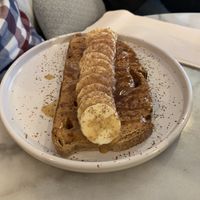 Peanut butter and bananas on toast  at Ringo Banana  in Sevilla