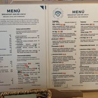 Coffee and juice menu (and food menu in Spanish) at Ringo Banana  in Sevilla