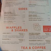 Super salad, fries, trickles, side salad, vegan raspberry ripple at The Cambridge Tap in Cambridge