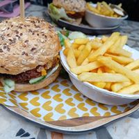 Burger and fries at Tante Tilly in Roermond