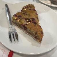 Vegan cherry crumble cake  at Sam's Cafe in North West London