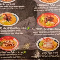 Menu options at Nishiki Ramen - Hillcrest in San Diego