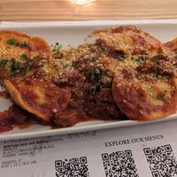 Vegan Mediterranean Ravioli w/Added Italian Crumbles at Vine & Olive in Titusville