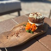 Vegan carrot cake at Vine & Olive in Titusville